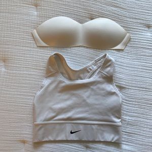 Nike Longline Swoosh White Sports Bra